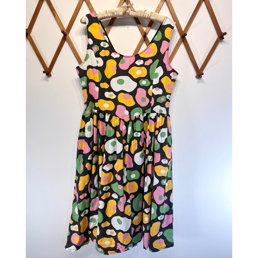 Nooworks Egg Print Misty Dress 2X Ballerina Style Midi